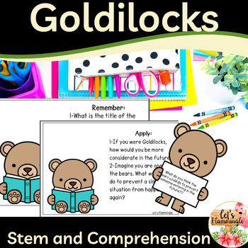 Preview of Goldilocks and the Three Bears Comprehension and Stem Challenge Activities