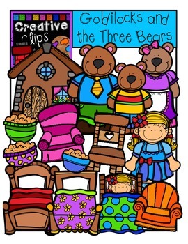 Preview of Goldilocks and the Three Bears Clipart {Fairytale Story Clipart}