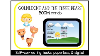 Preview of Goldilocks and the Three Bears (Comprehen) - Digital Task Cards with Boom cards