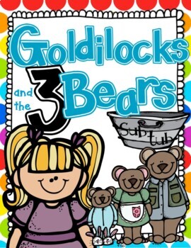 Preview of Goldilocks and the Three Bears Literacy and Math Sub Tub