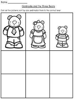 Goldilocks and the Three Bears Math Activities by Adorable Apples