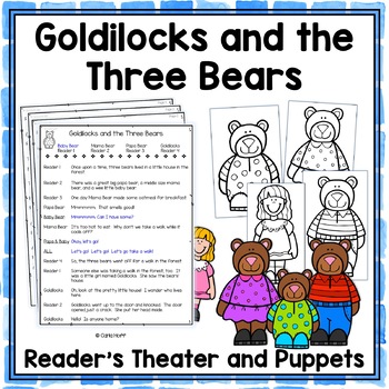 Preview of GOLDILOCKS AND THE THREE BEARS  Reader's Theater Scripts Headbands Puppets