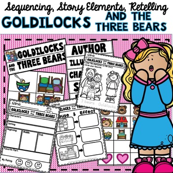 Preview of Goldilocks and the Three Bears Retelling Sequencing and Story Elements