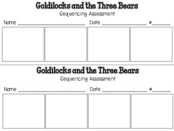 Preview of Goldilocks and the Three Bears {Sequencing Assessment} Reading Street 4.4