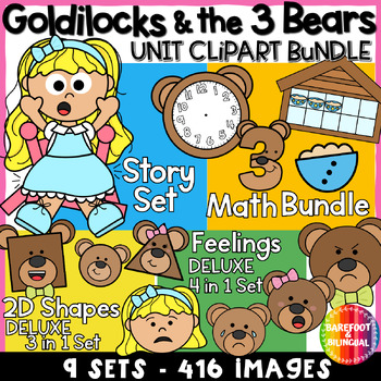 Preview of Goldilocks and the Three Bears Unit Clipart Bundle | Fairy Tale Clipart Bundle