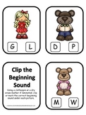 Goldilocks and the Three Bears themed Beginning Sounds Cli