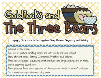 Preview of Goldilocks & the Three Bears - Story Elements, Sequencing, Retelling