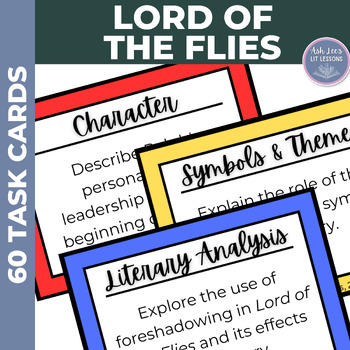 Preview of Golding's Lord of the Flies 60 Task Cards for High School ELA and AP Lit