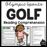 Golf Reading Comprehension Informational Worksheet Olympic