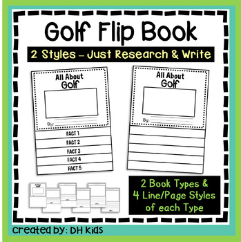 Preview of Golf Report Book, Sports Research Writing Project, Physical Education Golfing