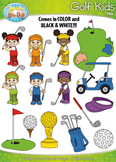 Golf Sports Kid Characters Clipart {Zip-A-Dee-Doo-Dah Designs}