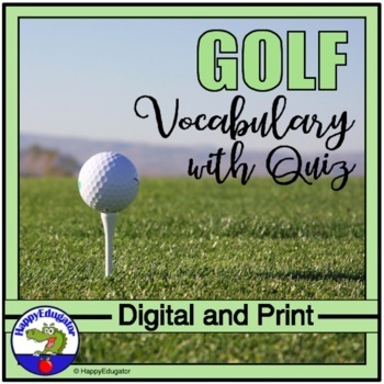 Preview of Golf Vocabulary Quiz and Puzzles with Easel Digital and Print