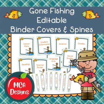 Gone Fishing Editable Binder Covers and Spines
