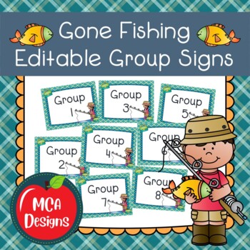 Gone Fishing Editable Group Signs