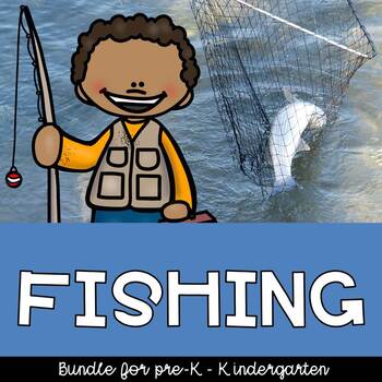 Preview of Gone Fishing Theme Activities, Centers, Crafts, No-prep worksheets for Preschool