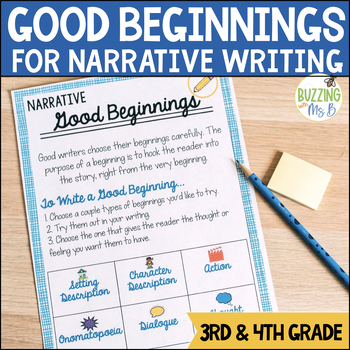 Preview of Good Beginnings Narrative Writing Lessons + Activities + Anchor Chart