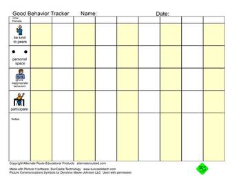 Preview of Good Behavior Tracker 1 and 2