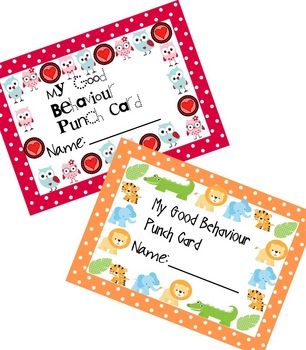 Preview of Good Behaviour Punch Cards
