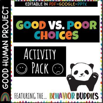 Preview of *FREEBIE* Good Choice-Poor Choice Sort | Sorting Activity | Editable