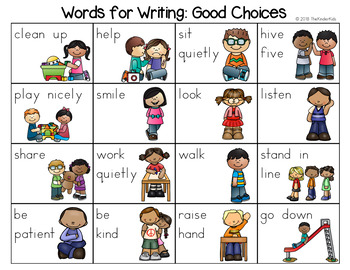Preview of Good Choices Word List - Writing Center