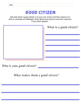 Preview of Good Citizen Worksheet