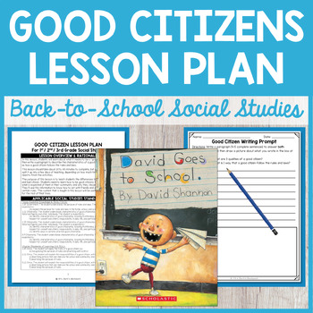 Preview of Good Citizens Lesson Plan with Social Studies Writing Prompt for Back-to-School