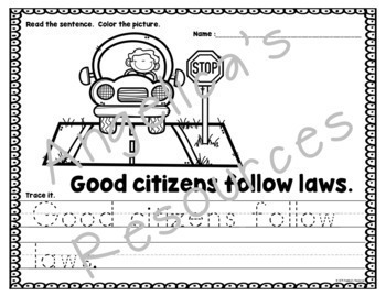 Good Citizenship Activities: Being a Good Citizen in the Community -  Worksheets