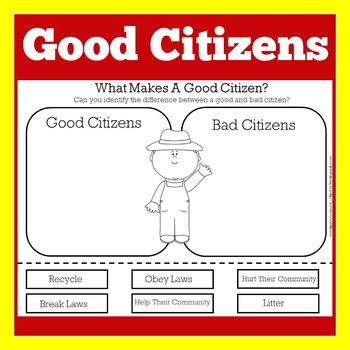 Citizenship Being Good Citizen Worksheet Activity Kindergarten 1st 2nd 3rd  Grade