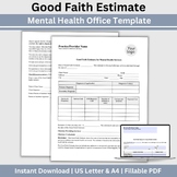 Good Faith Estimate, Fillable PDF Psychology Private Pract