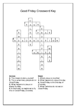 Good Friday Crossword Puzzle and Word Search Bell Ringer TPT