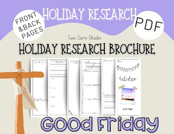 Preview of Good Friday Holiday Research Project, Brochure Projects, PDF Printable