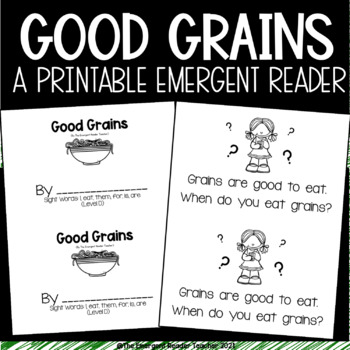 Preview of Good Grains Emergent Reader