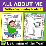 Beginning of the Year Good Listener Anchor Chart Getting t