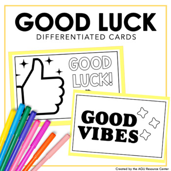 Preview of Good Luck Cards | Differentiated Writing for Special Education