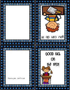Preview of Good Luck on Your Test Card for teachers or parents