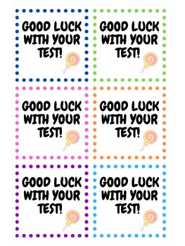 Preview of Good Luck with your test notes