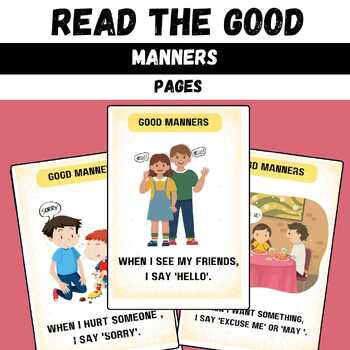 Preview of Good Manner Reading Flashcards