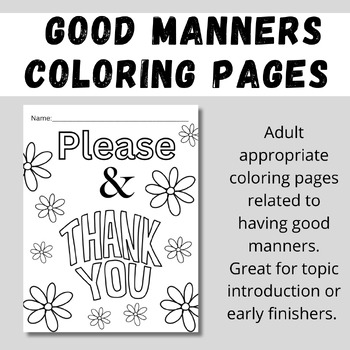 Preview of Good Manners Coloring Pages