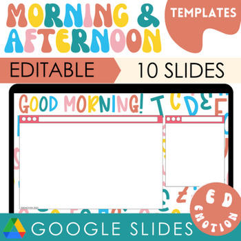Preview of Good Morning / Afternoon Editable Slide Templates - School Themed (FREEBIE)