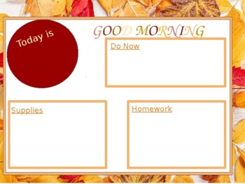 Preview of Good Morning/Good afternoon-Autumn/Fall Slides Compatible with Google™ Slides