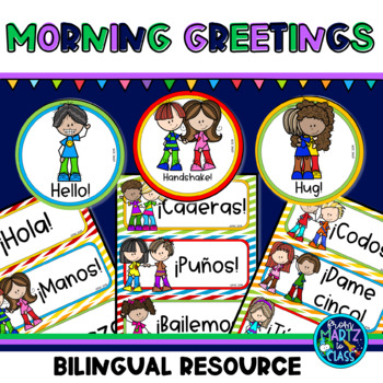 Preview of Good Morning Greeting Signs Bilingual