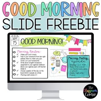Preview of Good Morning Slide FREEBIE