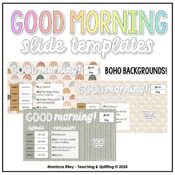 Preview of Good Morning Slide Templates - Boho Backgrounds