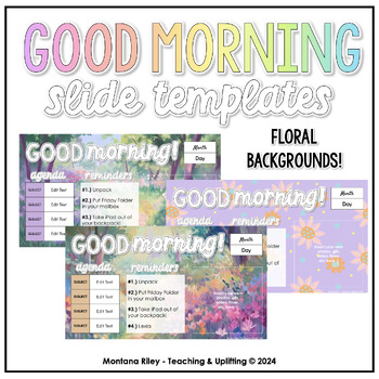 Preview of Good Morning Slide Templates - Floral Backgrounds