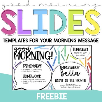 Good Morning Slides Freebie By Kristina Zucchino Tpt