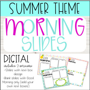 Preview of Good Morning Slides - Summer Theme - Digital