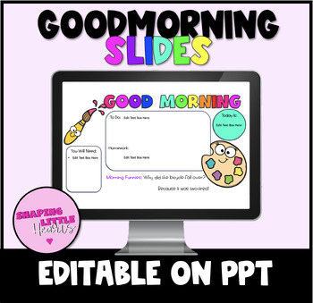 Preview of Good Morning Slides with JOKES - Editable on PPT- Presentation Slides
