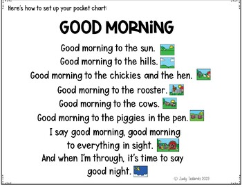 Good Morning to the Sun (Pocket Chart and Book Making Activity) by Judy ...
