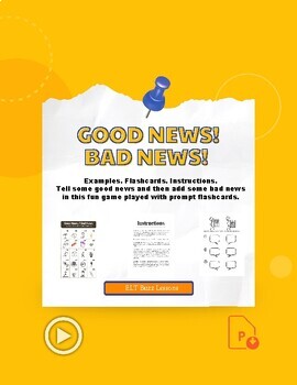 Preview of Good News - Bad News Game. Flashcards. Speaking. Skills. ELA. ESL. EFL.