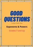 Good Questions to Ask in Math Class - Exponents and Powers